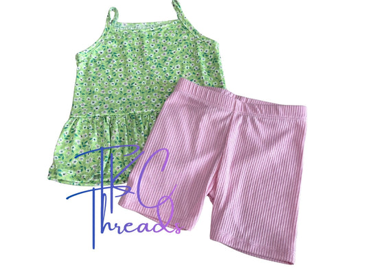 4T Pink/Green Floral Set
