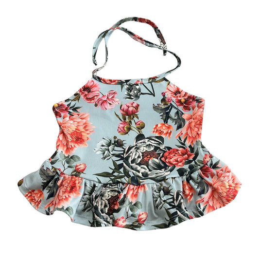 6/7y Floral Halter Peplum