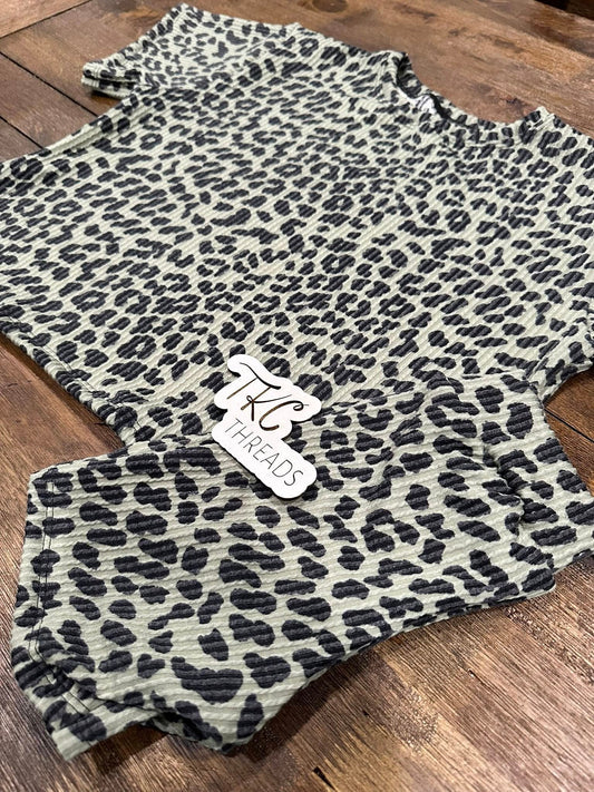 Olive Leopard Lounge Set