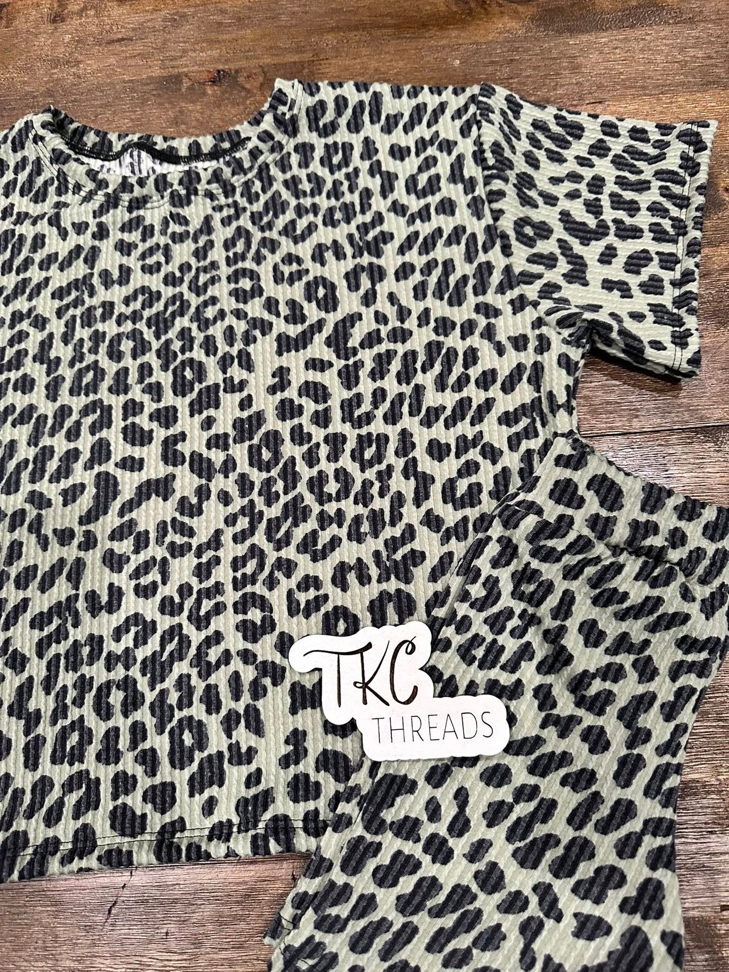 Olive Leopard Lounge Set