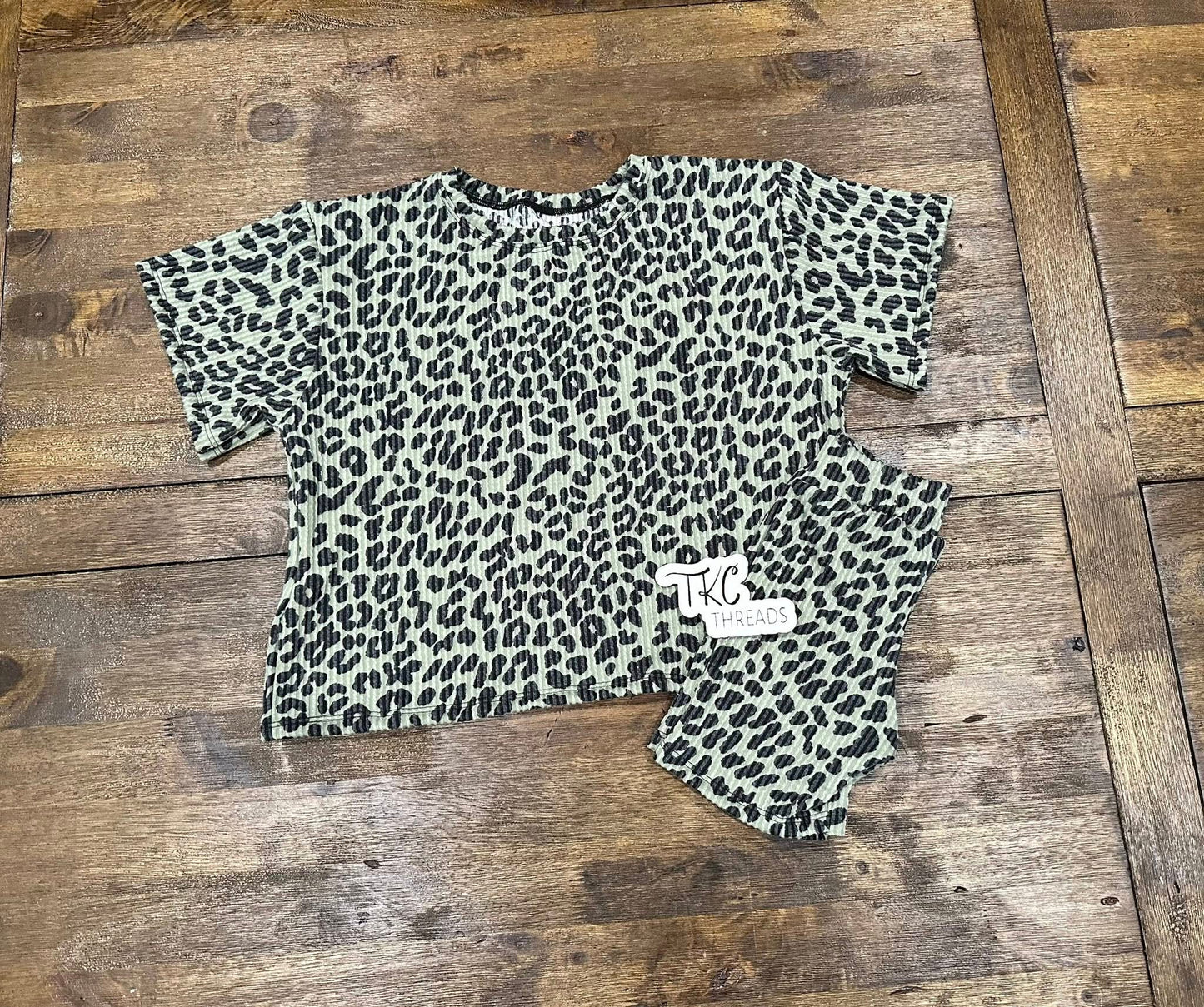 Olive Leopard Lounge Set