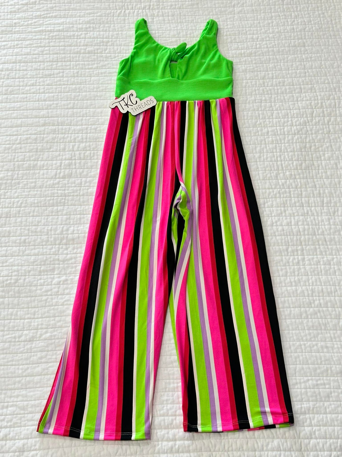 Neon Stripe Jade Romper