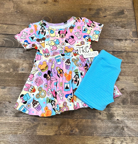 Snacks Peplum and Bikers Set.